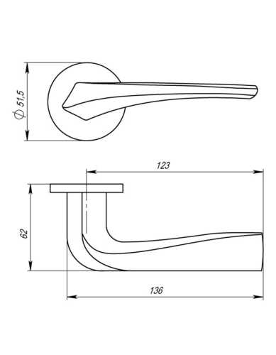 Комплект: Ручки Armadillo FLAME URS BL-26 + Завертка BK6.R.URS52 BL-26 черный