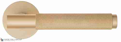 Дверная ручка на круглом основании Fratelli Cattini "UNA X" 7FS-BS матовая латунь