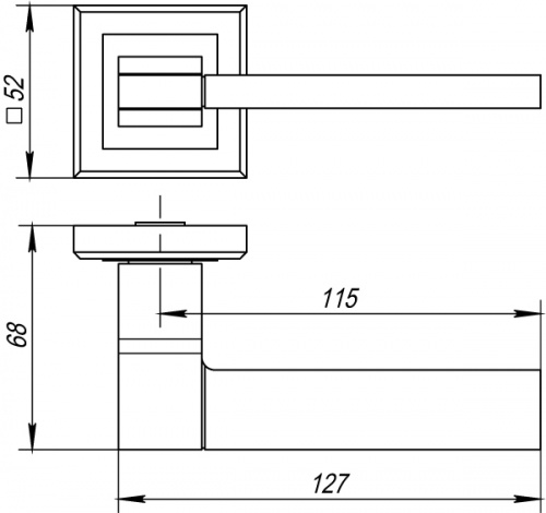 Ручки дверные межкомнатные Punto TECH QL GR/CP-23 графит/хром