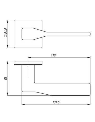 Комплект: Ручки Armadillo GRAND USS MWSC-33+Завертка+Бесшумный замок Fuaro/итальянский тисненый