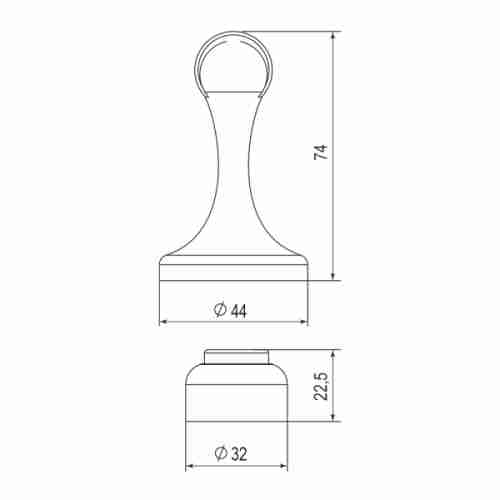 Упор дверной магнитный DSM-45 SN-3 мат.никель