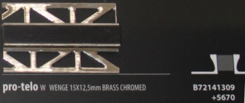 Профиль Butech B72141309 Pro Telo W Wenge 15X12,5 Laton Cromado 15х2500