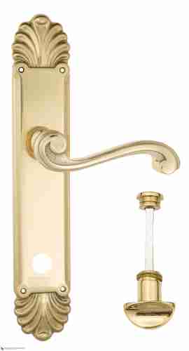Дверная ручка Venezia "VIVALDI" WC-2 на планке PL87 полированная латунь