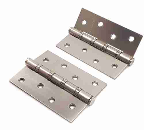 Петля стальная RENZ IN100-4S FH MSN 100*75*2,5, 4 кольца, плоский колпачок, никель супер матовый