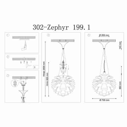 Подвесной светильник Lucia Tucci Zephyr 199.1 D720 Bianco