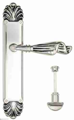 Дверная ручка Venezia "OPERA" WC-2 на планке PL87 натуральное серебро + черный