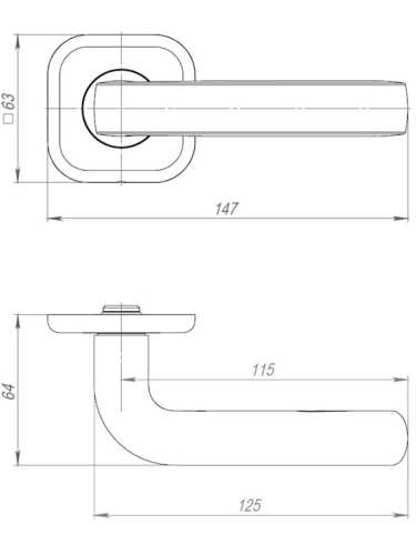 Ручка Ajax (Аякс) раздельная K.JK51.IND TORO 140 mm BL-24 черный (белая коробка)