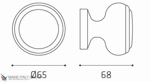 Ручка дверная кноб Venezia P12 Ø65 матовая бронза