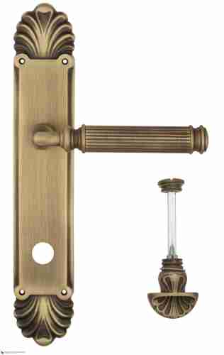 Дверная ручка Venezia "MOSCA" WC-4 на планке PL87 матовая бронза