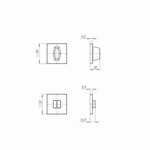 Ручка поворотная BK6 SL BL-24 черный