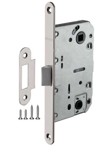 Замок двериой межкомнатный сантехнический Fuaro Plastic P96WC-50 SN матовый никель пласт.яз.