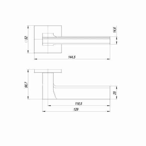 Ручка раздельная K.ARC.Q52.BLADE SN-3 матовый никель