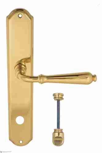 Дверная ручка Venezia "CLASSIC" WC-2 на планке PL02 полированная латунь