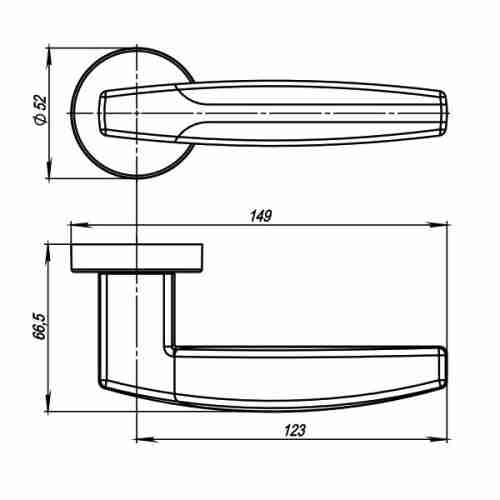 Комплект на 4 двери - Ручка дверная межкомнатная Armadillo Urban ARC URB2 CP/CP/White-14 хром/белый