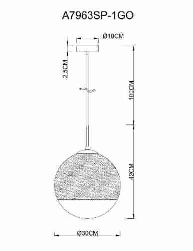Подвесной светильник Artelamp Jupiter Gold A7963SP-1GO