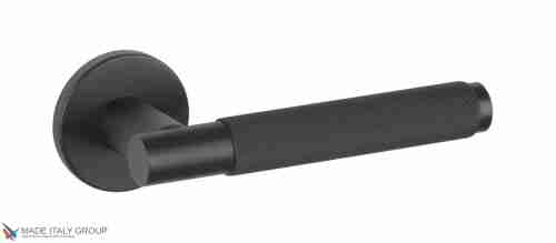 Дверная ручка на круглом основании Fratelli Cattini "UNA X" 7FS-NM матовый черный