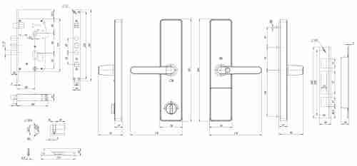 Замок врезной электронный к с ручкой Kaadas S500 с отпечатком пальца, черный