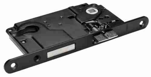 Замок дверной межкомнатный под цилиндр с ригелем Morelli L1885 BL черный