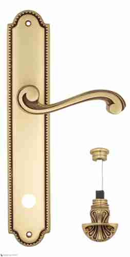 Дверная ручка Venezia "VIVALDI" WC-4 на планке PL98 французское золото + коричневый