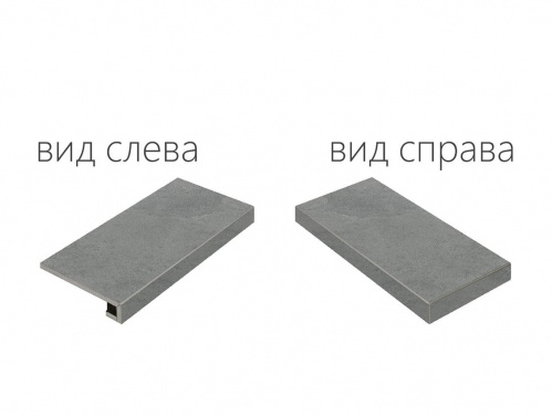 Ступень угловая правая Italon Materia Carbonio Scalino Angolare Destro 620070000820 60х33