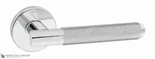 Дверная ручка на круглом основании Fratelli Cattini "UNA X" 7FS-CR полированный хром