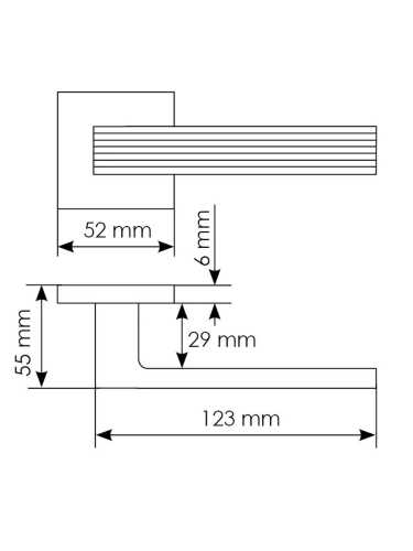 Ручка дверная Morelli MAGLEV MH-52-S6 SC раздельная на квадратной розетке, цвет матовый хром, ЦАМ Light