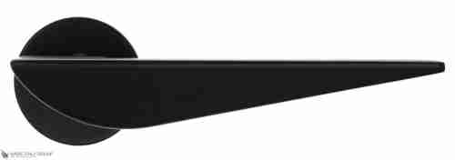 Дверная ручка на круглом основании Fratelli Cattini "VEGAS" 7FS-NM матовый черный