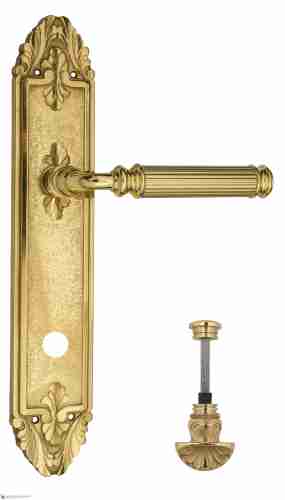 Дверная ручка Venezia "MOSCA" WC-4 на планке PL90 полированная латунь