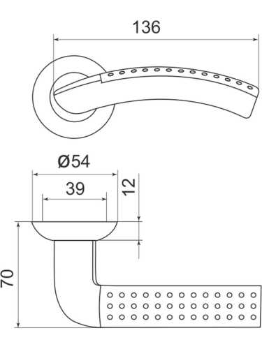 Ручка дверная Armadillo (Армадилло) межкомнатная R.LD54.Libra26 (Libra LD26) SN/CP-3 матовый никель/хром  Набор 7