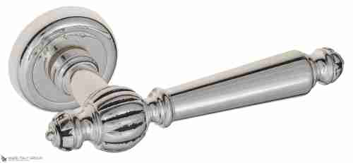 Дверная ручка Venezia "PELLESTRINA" D1 натуральное серебро + черный