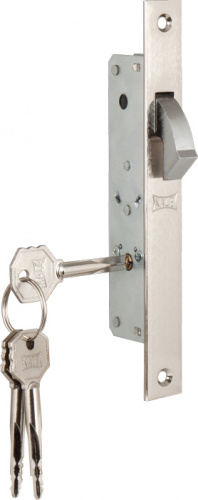Замок врезной крестообразный узкопрофильный KALE KILIT 201F (20 mm) (никель), 3 кл.