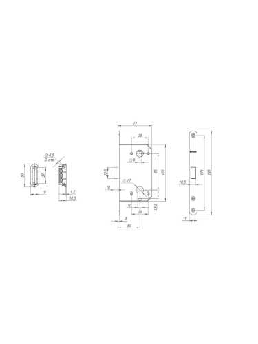 Замок межкомнатный под цилиндр Fuaro MAGNET M85C-50 GR (графит) (new plate)