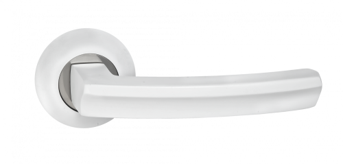 Ручки дверные PUERTO INAL 550-08 MSW/CP матовый супер белый/хром блестящий