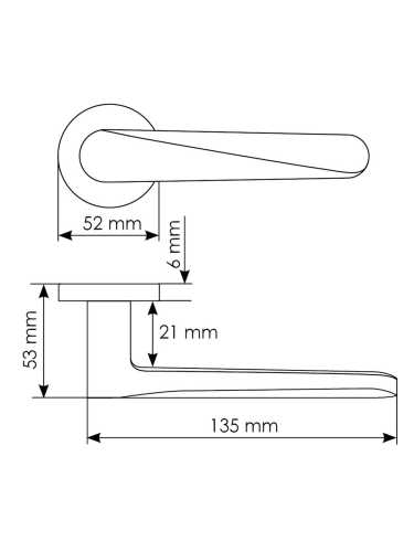 Комплект дверных ручек Morelli MH-58-R6 BL с заверткой MH-WC-R6 BL + магнитный замок M1895 BL, цвет черный