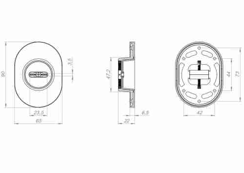 Накладка на сувальдный замок ESC.S-auto.RLR/U/R.477 CP-8 хром (1 шт)
