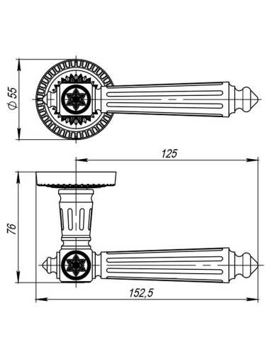Ручка дверная Armadillo (Армадилло) межкомнатная R.CL55.Matador (Matador CL4) ABL-18 темная медь  Набор 6