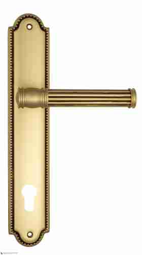 Дверная ручка Venezia "IMPERO" CYL на планке PL98 французcкое золото + коричневый