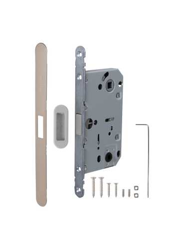 Замок дверной магнитный Armadillo (Армадилло) WC с ответной планкой GRAVITY.PRO G01.196.50.96 SN мат никель