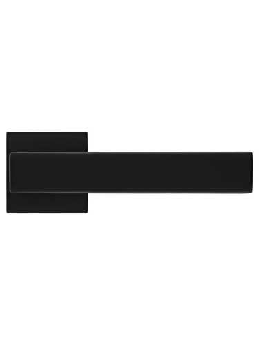 Ручка дверная Morelli LOT MH-56-S6 BL раздельная на квадратной розетке 6 мм, цвет черный, ЦАМ Light