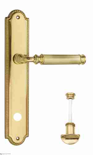Дверная ручка Venezia "MOSCA" WC-2 на планке PL98 полированная латунь