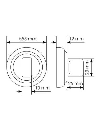 Завертка дверная Morelli MH-CYL AB с цилиндром, цвет античная бронза