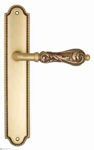 Дверная ручка Venezia "MONTE CRISTO" на планке PL98 французское золото + коричневый