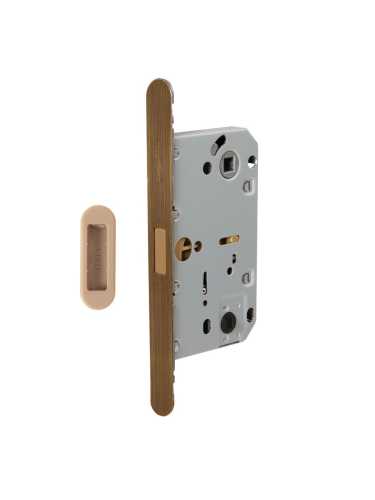 Замок дверной магнитный Armadillo (Армадилло) WC с ответной планкой GRAVITY.PRO G01.196.50.96 AB бронза