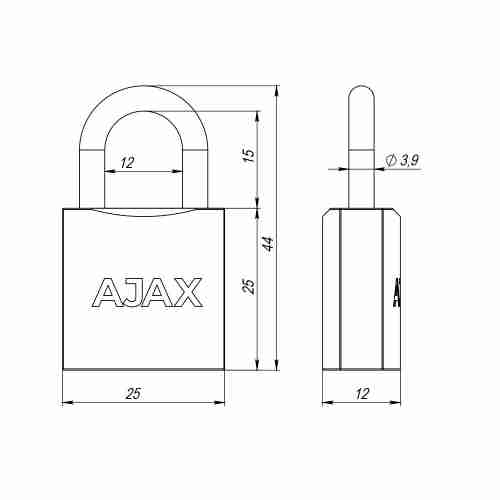 Замок навесной PD-01-25 англ. 2 кл. коробка