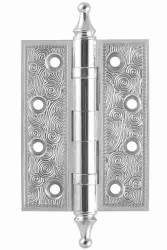 Комплект 10 шт. - Петля дверная универсальная латунная Armadillo Castillo CL 500-A4 102x76x3,5 Silver-925 серебро 925