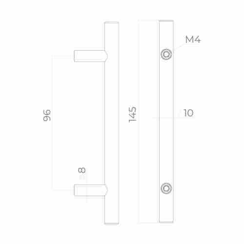 Ручка-скоба Ajax (Аякс) мебельная MB-H-005-96 мм BL черный