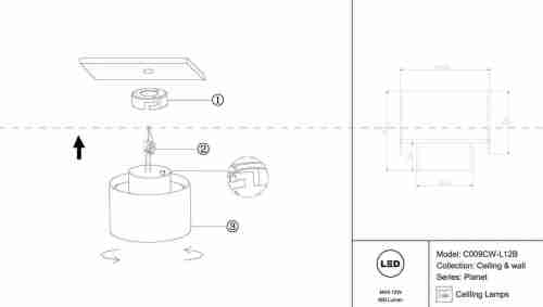Потолочный светодиодный светильник Maytoni Planet C009CW-L12B