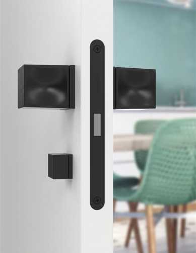 Комплект: Ручки Armadillo K.ART52.SYMMETRY BL-26+Завертка+Магнитный замок и Петли Fuaro/черный