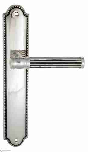 Дверная ручка Venezia "IMPERO" на планке PL98 натуральное серебро + черный