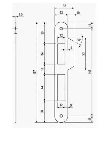 Ответная планка AGB B01000.05.12 античная бронза